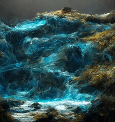 A sculpture made of opal and water