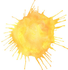 Yellow Dripping Watercolor Splash