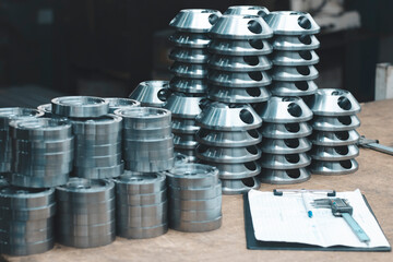 Steel products processed on a CNC turning and milling machine, tested by the Quality Control...