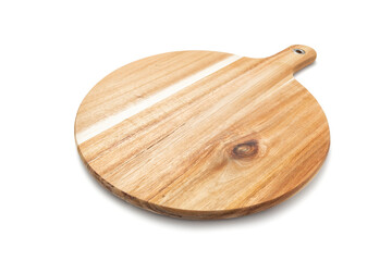 Wooden cutting kitchen board on white background, including clipping path