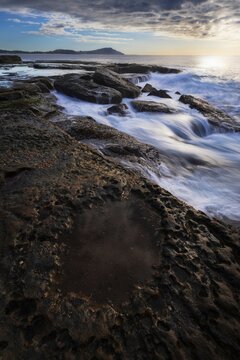 Beautiful shot of waves in Terrigal on the NSD Central Coast of Australia