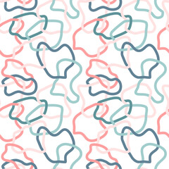 Seamless pattern with tangled loops. Hand drawn vector illustration.