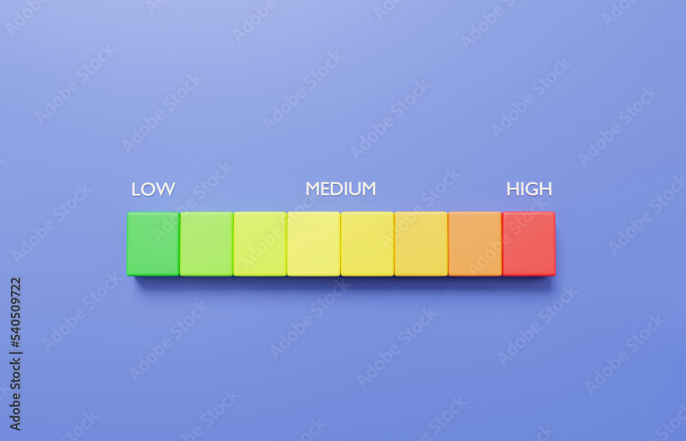 Poster pointer rating risk levels scale speed low medium high status green speedometer icon performance, me