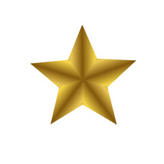 golden star isolated on white
