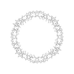 Autumn leaves. Stylized illustration of a plant. Wreath.