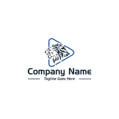 lion head logo, sample company logo, a simple vector design