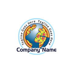 pizza globe logo, sample company logo, a simple vector design