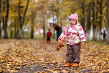 children having fun on a walk in the park