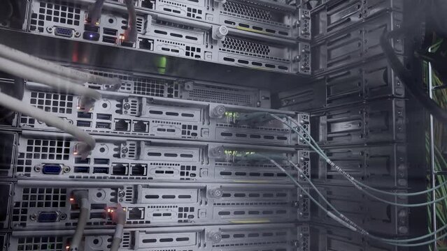 Supercomputer Server Rack Big Data Center Motion camera