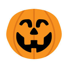 Smiling Pumpkin   Halloween Pumpkin Icon. vector illustration.