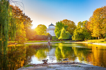 Park in autumn Warsaw