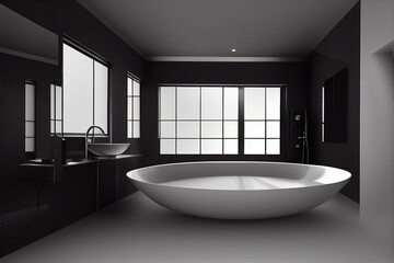 Fototapeta na wymiar Modern bathroom interior. 3d render.