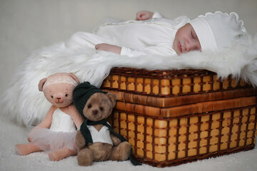 Newborn baby lying on the blanket