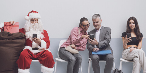 Santa Claus waiting for a job interview