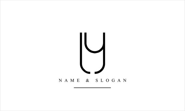 UY, YU, U, Y abstract letters logo monogram