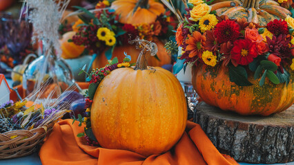 Pumpkins Backdrop. Halloween Pumpkins. Autumn colors