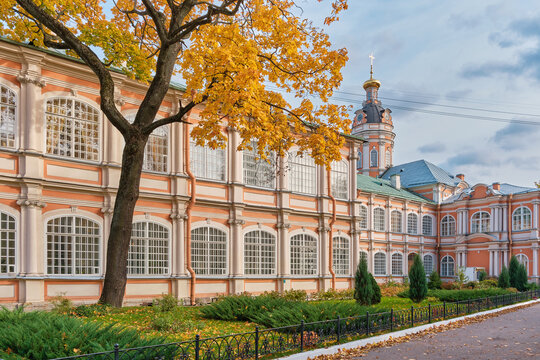 Alexander Nevsky Lavra, view of the Fedorovsky Building, 1725-1748 and the Fedorovsky Church, 1745-1767, landmark, St. Petersburg