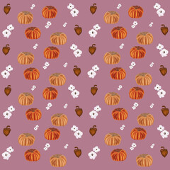 seamless pattern with halloween pumpkins