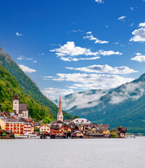 Fototapeta na wymiar Alpbach lake in the austrian alps