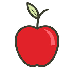 red apple with leaf