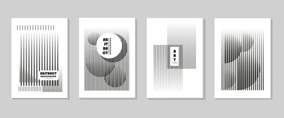 A set of backgrounds with lines in Bauhaus Swiss style.