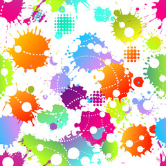 Seamless pattern colored blots. Vector illustration