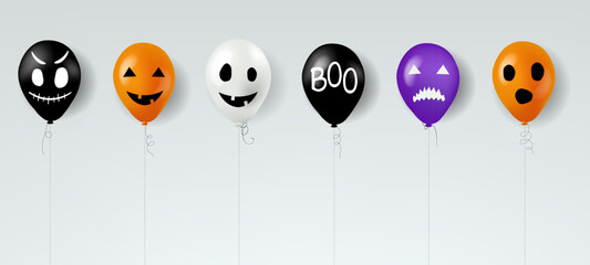 Obraz premium Halloween Baloons With Gray Background