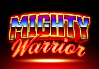 Mighty Warrior Powerful Hot Glowing Red Text Effect
