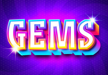 Colorful Shiny Gems Text Effect with Vibrant Color