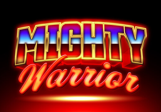 Mighty Warrior Powerful Hot Glowing Red Text Effect