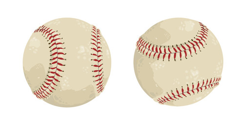 baseball ball isolated on white - vector  
illustration