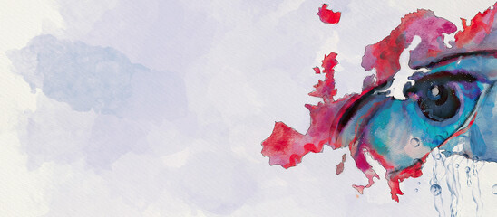 Stop war! Watercolor concept background © pronoia