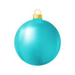 Turquoise Christmas tree toy Realistic color illustration
