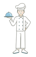 chef with tray