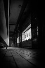 An old railroad station counter