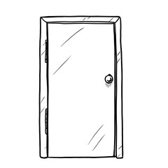 Closed door vector illustration on white background