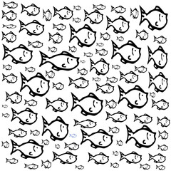 Naklejka premium Seamless fish pattern