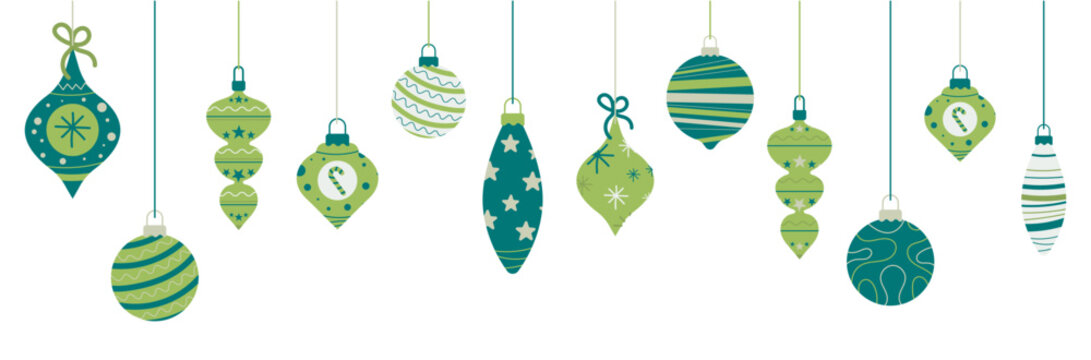 Christmas Balls - Vector Illustrations - End of Year Decoration