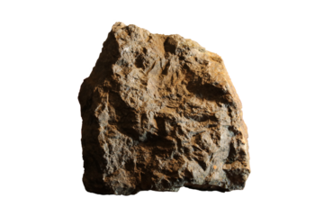 Large stone on transparent background.	