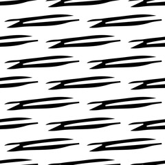 Seamless pattern with black pencil brushstrokes