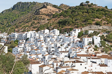 Fototapeta na wymiar A view of the town of Casares in Andalusia, a typical white southern Spanish town.
