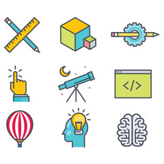 creative icon illustration, idea. flat style icon vector design.