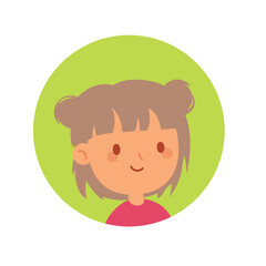 Kids avatar, smiling girl vector
