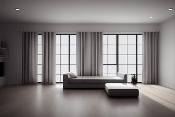 Fototapeta premium Home mockup, modern interior background, 3d render