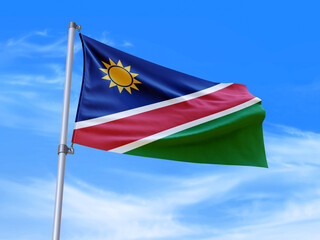 Namibia flag waving in the wind