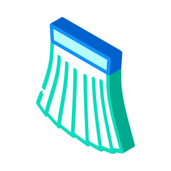 pleated skirt isometric icon vector. pleated skirt sign. isolated symbol illustration