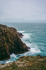 Beautiful nature views of coastal cliffs and beaches on Jersey Island