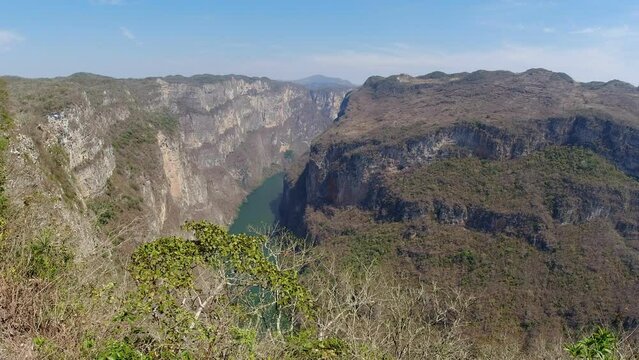 Beautiful view over the Sumidero Canyon, the legendary landmark in Chiapas Mexico