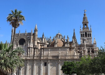 Fototapeta premium Ornamental walls of Cathedral in Sevilla Spain