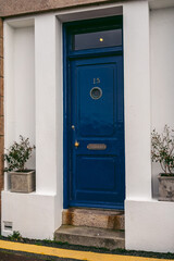 Beautiful blue color entrance door